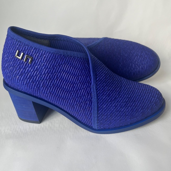 United Nude Fold Blue Marine Python Block Heel Leather Casual Booties 7 - Picture 9 of 15
